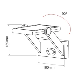 Viadurini Lighting Garten-Wandlampen-Wandleuchte Solar Led Spotlight aus weißem oder schwarzem Aluminium mit Sensor - Hugo