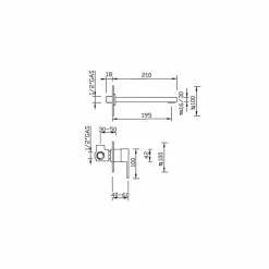 Viadurini Taps Waschbeckenarmaturen-Wand-Mischbatterie für modernes Badezimmerwaschbecken Made in Italy - Panela