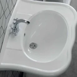 Viadurini Bathroom Keramikwaschbecken-Wandmontage oder mit Säule Waschbecken in Keramik 70cm Made in Italy Avise