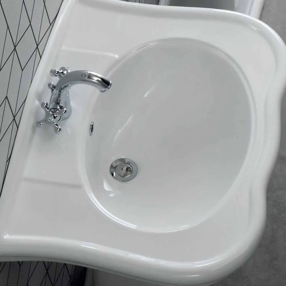 Viadurini Bathroom Keramikwaschbecken-Wandmontage oder mit Säule Waschbecken in Keramik 70cm Made in Italy Avise