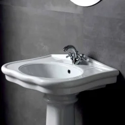 Viadurini Bathroom Keramikwaschbecken-Wandmontage oder mit Säule Waschbecken in Keramik 70cm Made in Italy Avise