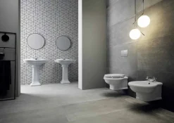 Viadurini Bathroom Keramikwaschbecken-Wandmontage oder mit Säule Waschbecken in Keramik 70cm Made in Italy Avise