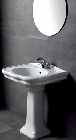 Viadurini Bathroom Keramikwaschbecken-Wandmontage oder mit Säule Waschbecken in Keramik 70cm Made in Italy Avise