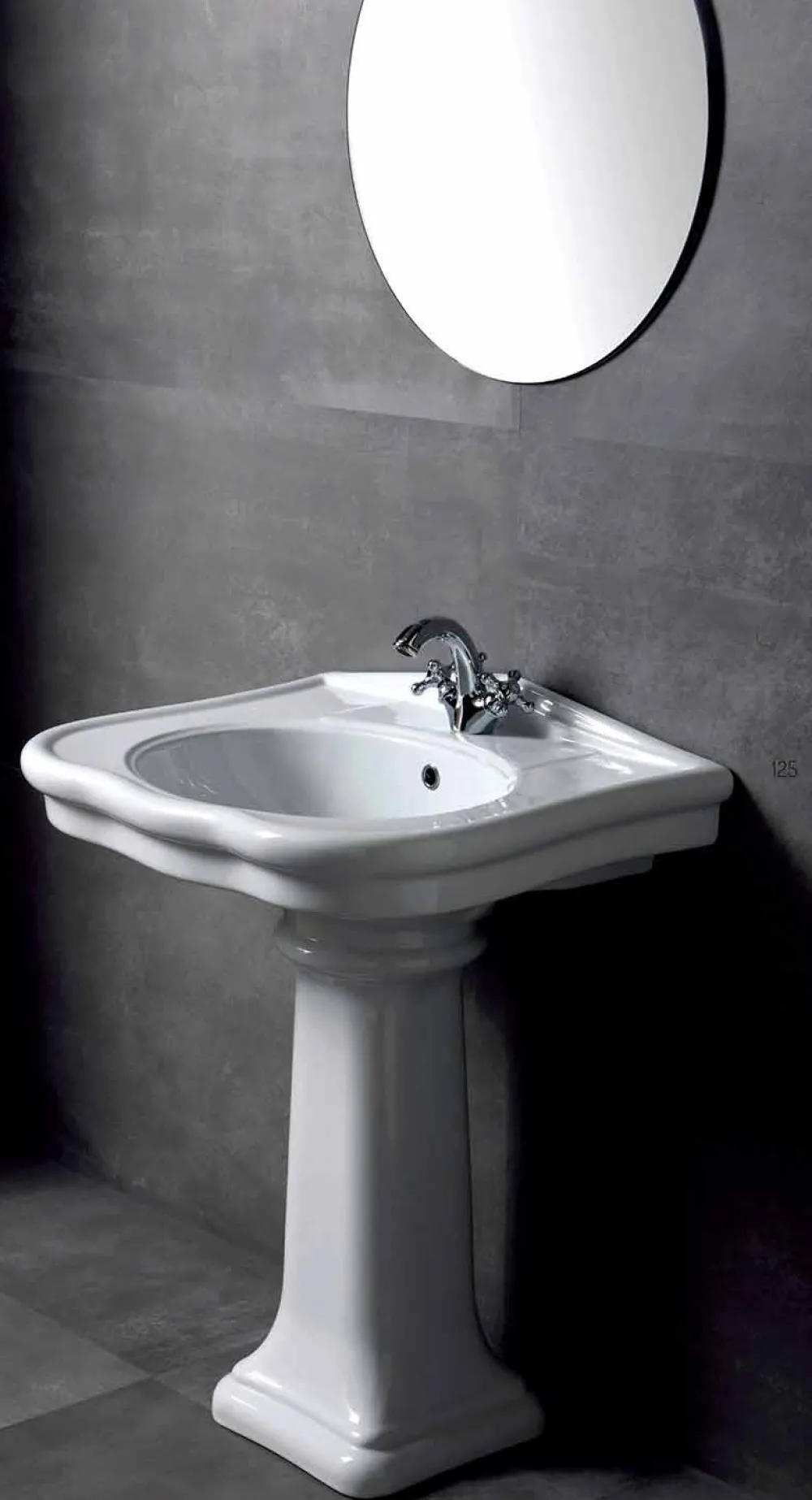 Viadurini Bathroom Keramikwaschbecken-Wandmontage oder mit Säule Waschbecken in Keramik 70cm Made in Italy Avise