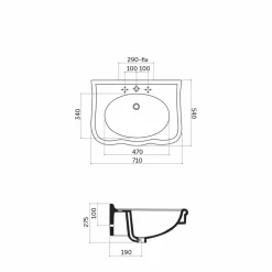 Viadurini Bathroom Keramikwaschbecken-Wandmontage oder mit Säule Waschbecken in Keramik 70cm Made in Italy Avise