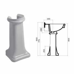 Viadurini Bathroom Keramikwaschbecken-Wandmontage oder mit Säule Waschbecken in Keramik 70cm Made in Italy Avise