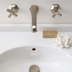 Viadurini Bathroom Waschbeckenarmaturen-Wandmontierter Waschtischarmatur im Vintage-Design aus Messing Made in Italy - Silvana