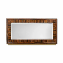 Viadurini Living Wandspiegel-Wandspiegel Ada 1, aus glänzendem Ebenholz & Metall, mit abgeschrägten Kanten