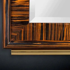 Viadurini Living Wandspiegel-Wandspiegel Ada 1, aus glänzendem Ebenholz & Metall, mit abgeschrägten Kanten