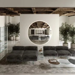 Viadurini Living Wandspiegel-Wandspiegel aus gebogenem konvexem Glas in verschiedenen Ausführungen - Hell