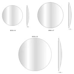 Viadurini Living Wandspiegel-Wandspiegel aus gebogenem konvexem Glas in verschiedenen Ausführungen - Hell