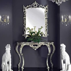 Viadurini Classic Wandspiegel|Konsolentisch Flur-Wandspiegel, Holzkonsole und Platte handgefertigt in Italien Giacomo