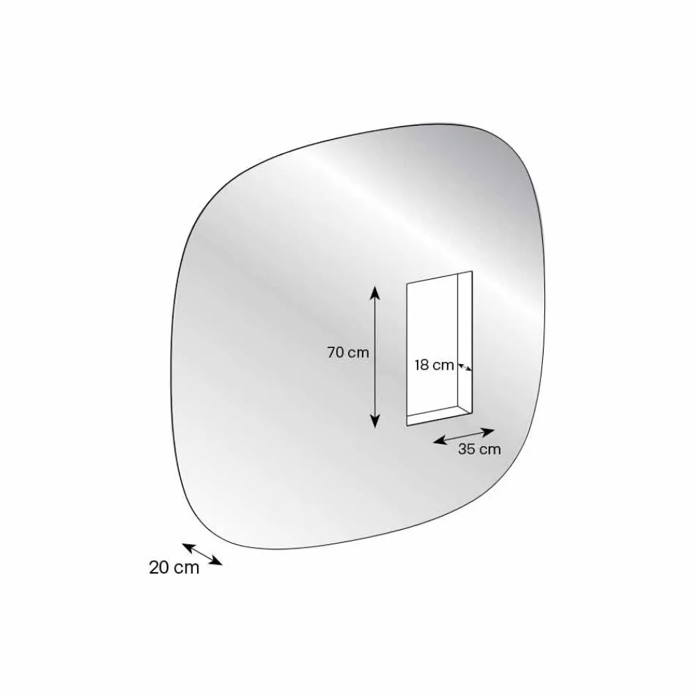 Viadurini Decor Wandspiegel-Wandspiegel mit LED-Licht und rosa Fach Luxus-Design Made in Italy - Matrix