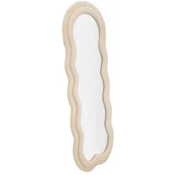 Viadurini Decor Wandspiegel-Wandspiegel mit MDF-Rahmen und Samtbezug - Weiß