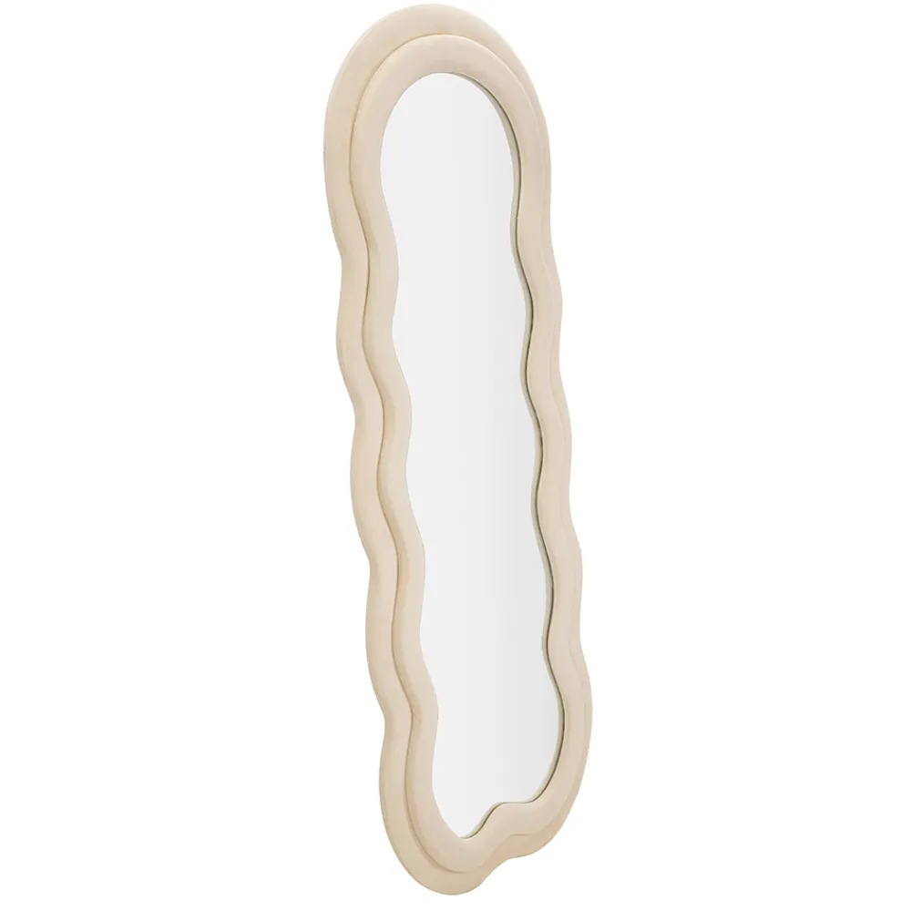 Viadurini Decor Wandspiegel-Wandspiegel mit MDF-Rahmen und Samtbezug - Weiß