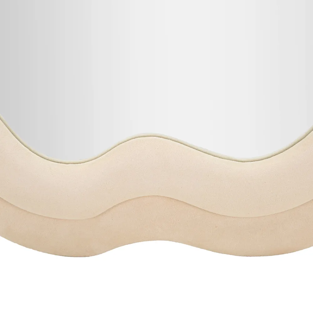 Viadurini Decor Wandspiegel-Wandspiegel mit MDF-Rahmen und Samtbezug - Weiß