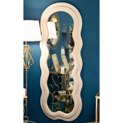 Viadurini Decor Wandspiegel-Wandspiegel mit MDF-Rahmen und Samtbezug - Weiß