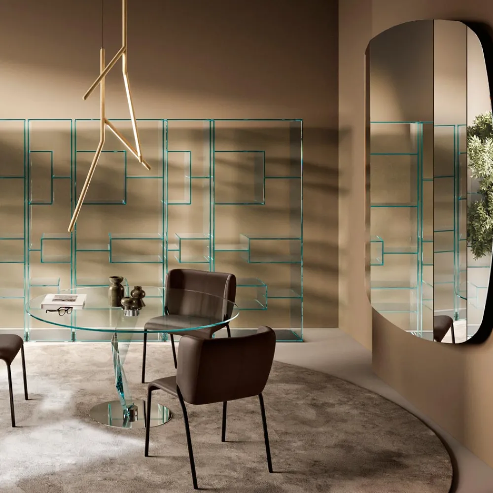 Viadurini Living Wandspiegel-Wandspiegel mit Struktur aus schwarz lackiertem Holz, hergestellt in Italien – Arya