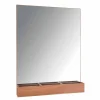 Viadurini Bathroom Wandspiegel|Badspiegel-Wandspiegel mit Struktur und Ablagefach aus Teakholz - Palima