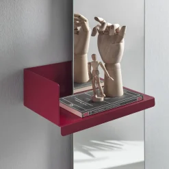 Viadurini Living Wandspiegel-Wandspiegel und 3 Luxus-Design-Regale aus farbigem Metall - Noelle