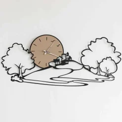 Viadurini Time Design Wanduhren-Wanduhr aus Eisen in schwarz oder schlammfarbe Made in Italy - Paesello