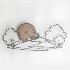 Viadurini Time Design Wanduhren-Wanduhr aus Eisen in schwarz oder schlammfarbe Made in Italy - Paesello