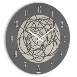 Viadurini Time Design Wanduhren-Wanduhr aus MDF und geschichtetem gepresstem Leinen, hergestellt in Italien – sicher