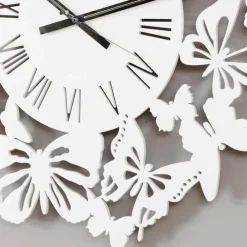 Viadurini Time Design Wanduhren-Wanduhr farbiges Holz Modernes Design mit Schmetterlingen verziert - Papilio