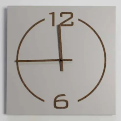 Viadurini Time Design Wanduhren-Wanduhr mit quadratischem und modernem Design in beige und braunem Holz - Tabata