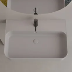 Viadurini Bathroom Keramikwaschbecken-Wandwaschbecken aus Keramik mit optionalem Handtuchhalter, hergestellt in Italien – Graffa