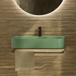 Viadurini Bathroom Keramikwaschbecken-Wandwaschbecken aus Keramik mit optionalem Handtuchhalter, hergestellt in Italien – Graffa