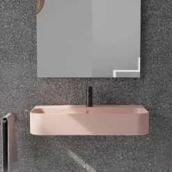 Viadurini Bathroom Keramikwaschbecken-Wandwaschbecken aus Keramik mit optionalem Handtuchhalter, hergestellt in Italien – Graffa