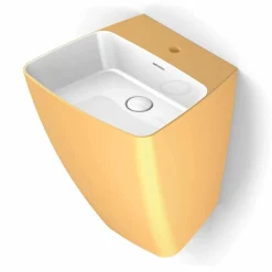 Viadurini Bathroom Keramikwaschbecken-Wandwaschbecken des modernen Designs in den Tonwaren hergestellt in Italien, Goran