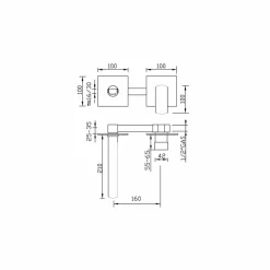 Viadurini Taps Waschbeckenarmaturen-Wand-Waschtischmischer ohne Abfluss Made in Italy - Sika