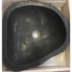 Viadurini Bathroom Steinwaschbecken-Waschbecken Aufsatzwaschbecken Unikat aus Basalt Hassan  Design