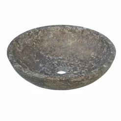 Viadurini Bathroom Steinwaschbecken-Waschbecken Aufsatzwaschbecken rund anthrazitfarben aus Naturstein Moyo Design