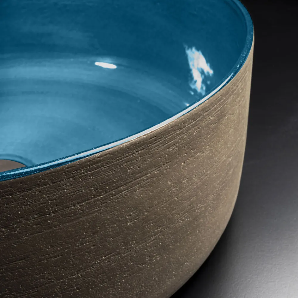 Viadurini Bathroom Farbige Waschbecken-Waschbecken aus Ton mit emailliertem Inneren Made in Italy - Tatiana