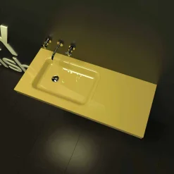 Viadurini Design Farbige Waschbecken|Design Waschbecken Aus Solid Surface-Waschbecken in modernem Design Saddled Made in Italy