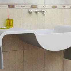 Viadurini Design Design Waschbecken Aus Solid Surface-Waschbecken modern weiß Onda Made in Italy