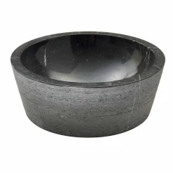 Viadurini Bathroom Steinwaschbecken-Waschbecken Standwaschbecken Zylinder aus schwarzen Marmor Ampat Design