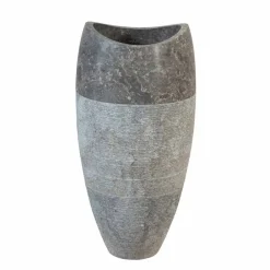 Viadurini Bathroom Steinwaschbecken-Waschbecken Stanwaschebcken Sockel aus grauen Naturstein Gili Design