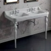 Viadurini Bathroom Vintage Waschbecken|Keramikwaschbecken-Waschbeckenkonsole mit Doppelwaschbecken Keramik klassischer Stil made in Italy, Swami