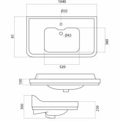 Viadurini Bathroom Keramikwaschbecken-Waschbeckenkonsole weiß aus  Keramik im klassischen Design made in Italy, Swami