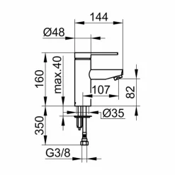 Viadurini Taps Waschbeckenarmaturen-Waschbeckenmischer in Messing-Chrom-Finish, feines Design - Zanio
