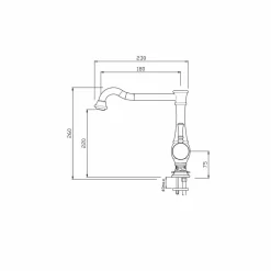 Viadurini Taps Waschbeckenarmaturen-Waschtischmischer mit hochschwenkbarem Auslauf Made in Italy - Neno