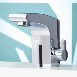 Viadurini Taps Waschbeckenarmaturen-Waschtischmischer mit Infrarotsensor aus Chrommessing, Luxus - Gonzo