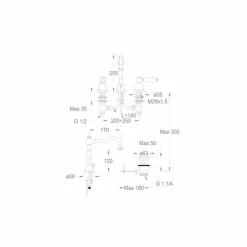 Viadurini Taps Waschbeckenarmaturen-Waschtisch-Waschtischmischer aus verchromtem Messing Made in Italy - Binsu