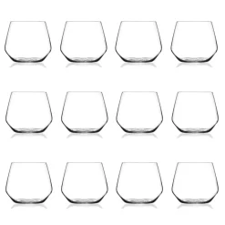 Viadurini Kitchen Italienisches Kristallgeschirr-Wassergläser Set in Eco Crystal Minimal Design 12 Stück - Etera