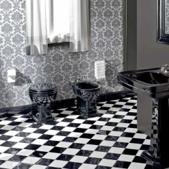 Viadurini Bathroom Wc-Wc Classic Bodenvase aus schwarzer Keramik mit Sitz, Made in Italy - Marwa