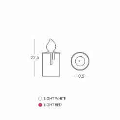 SLIDE Moderne Tischlampen-Weiß oder Rot leuchtende Kerze Tischlampe Design von - Fiammetta